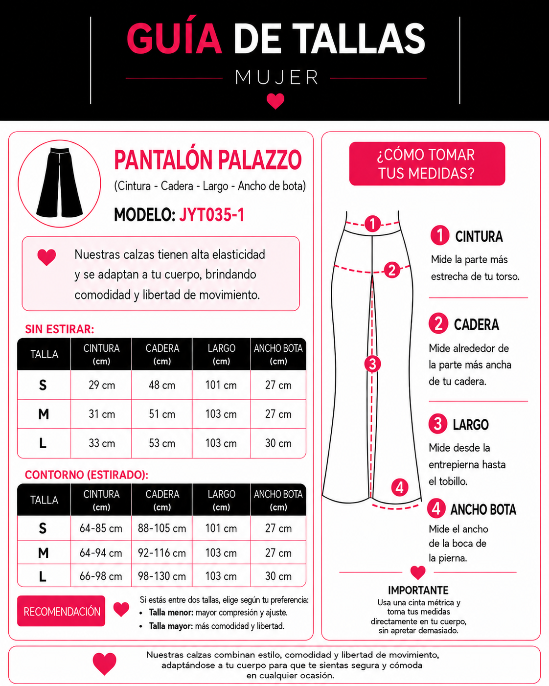PACK 18 UN - Pantalon palazzo bolsillo trasero - JYT035-1