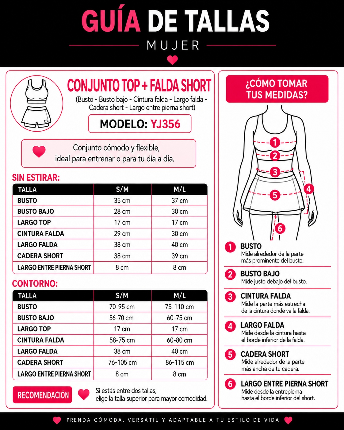 PACK 18 UN - Conjunto Top falda short - YJ356